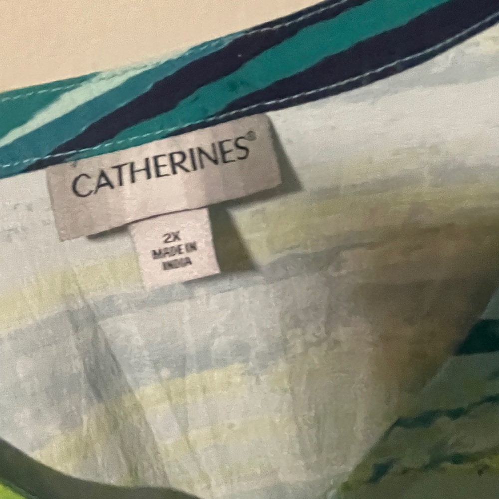Catherines Blue and Green Striped Tunic - Picture 3 of 5